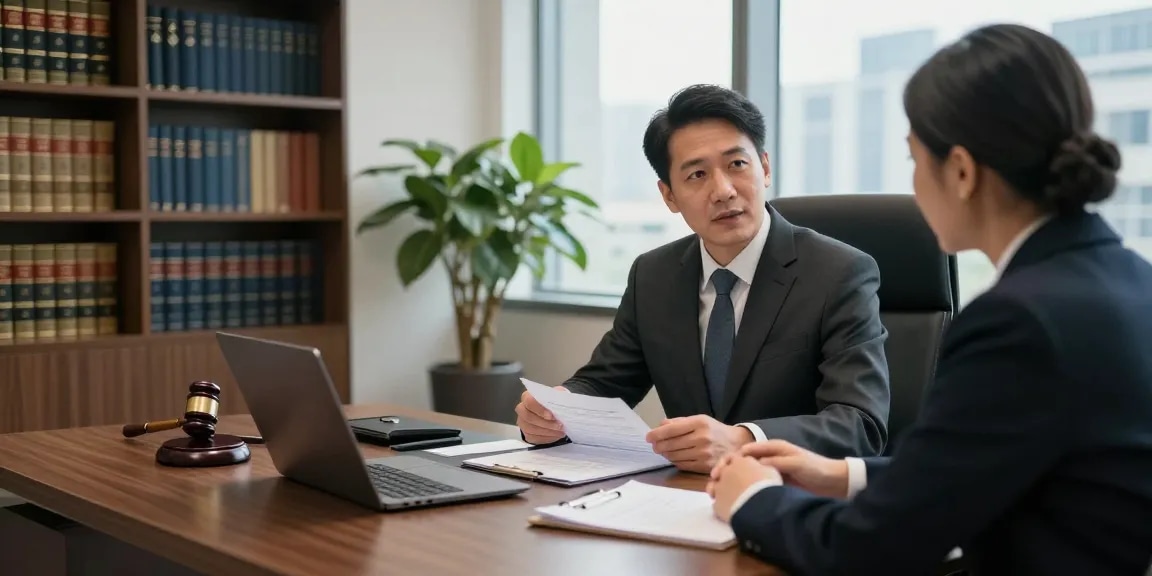 Discover this legal consultation with expert advice in a modern law office environment.