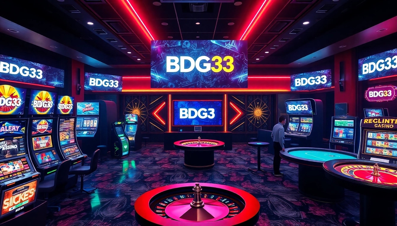 Experience luxury gambling with BDG33 interface showcasing vibrant casino games and thrilling action.