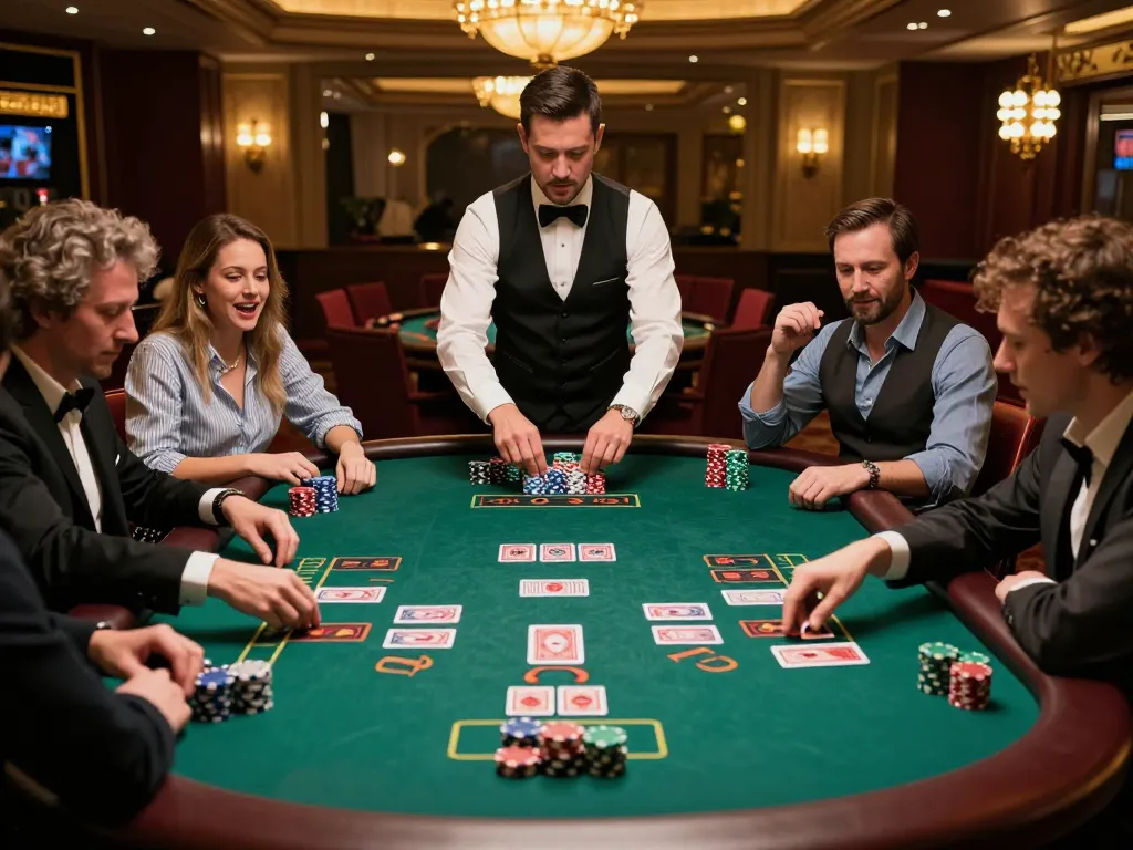 Players enjoying a thrilling game of blackjack at mm88 casino, showcasing strategy and excitement