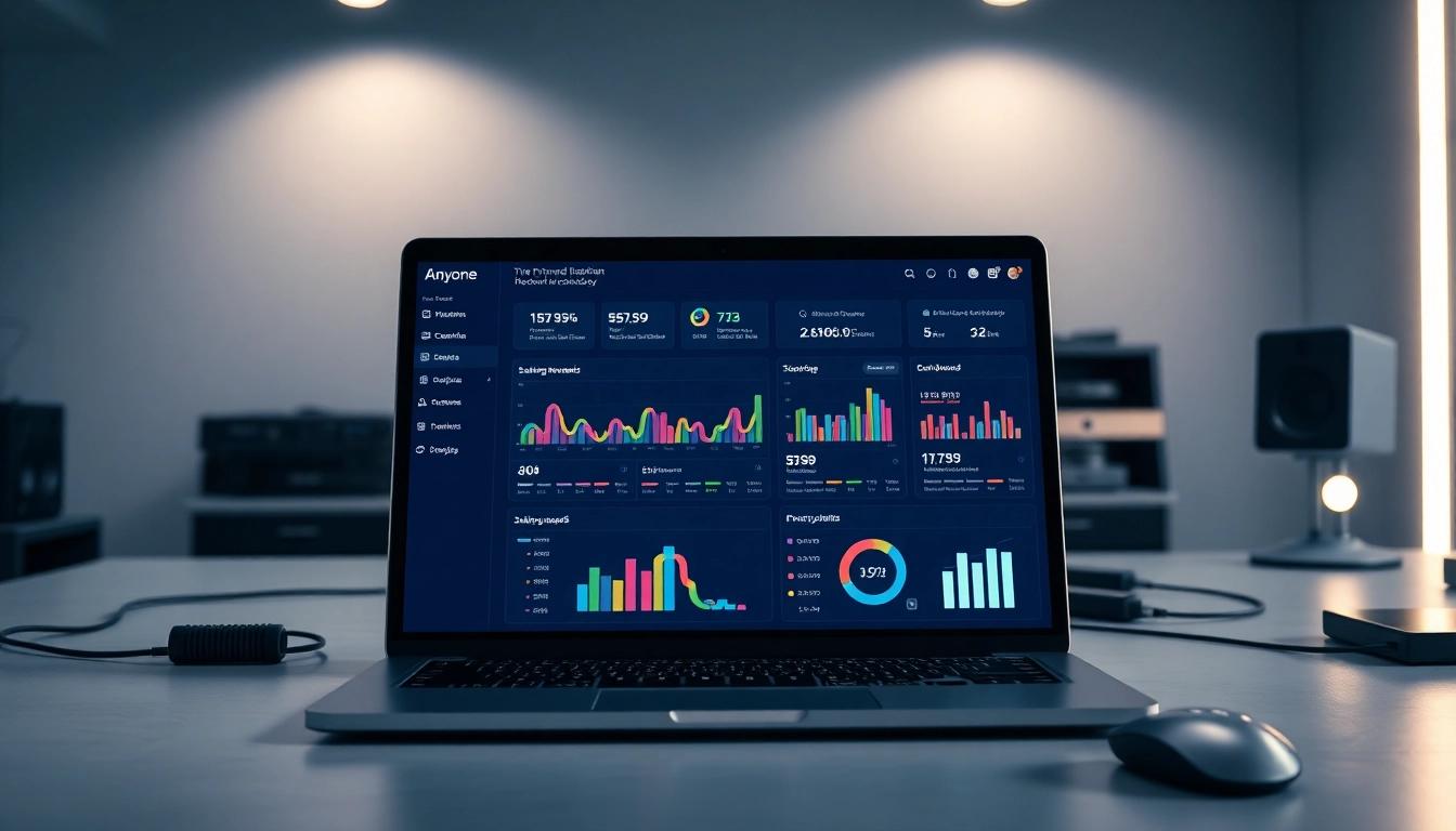 Anyone Dashboard interface showing staking rewards and privacy metrics in a modern workspace.