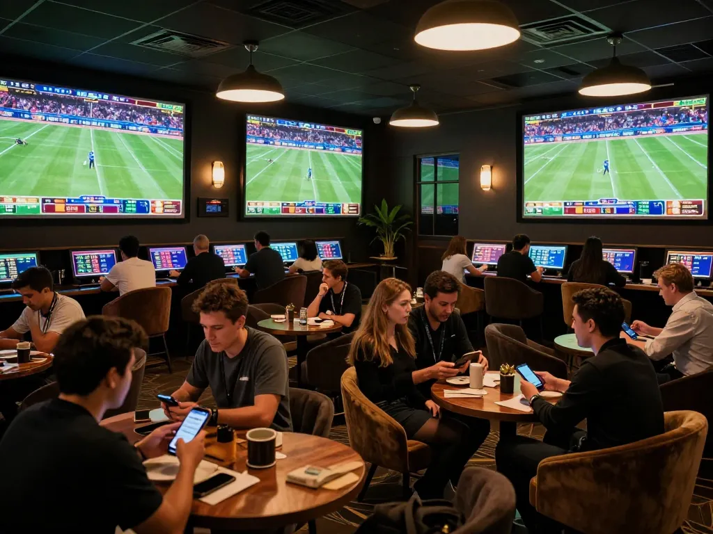 Engaging sports betting session at https://www.mnm88.com/ showcasing patrons analyzing odds and placing bets.