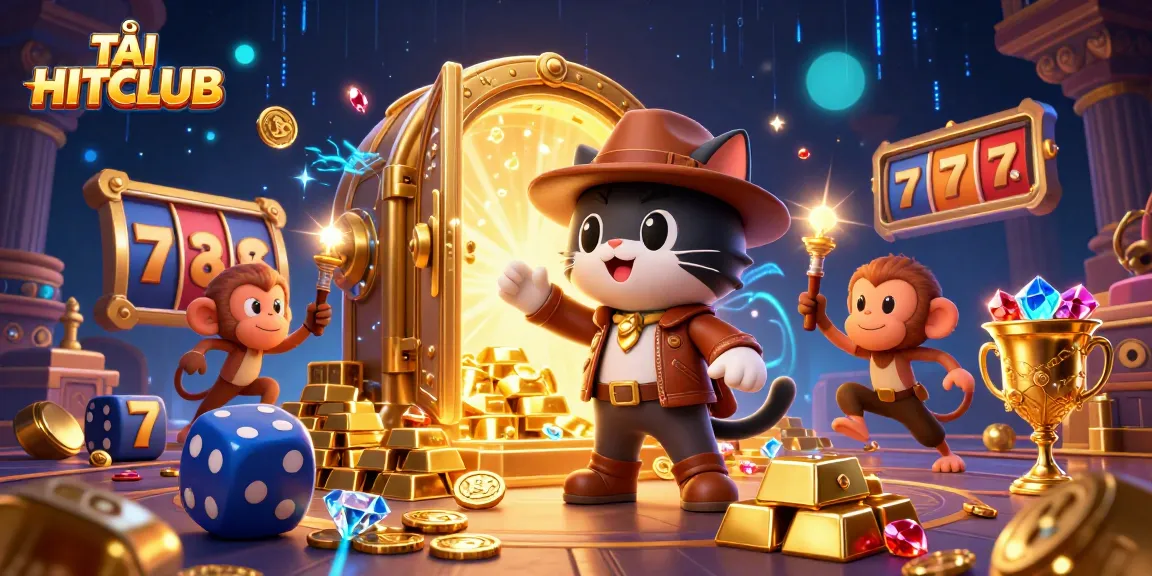 TẢI HITCLUB to discover thrilling casino adventures in this vibrant 3D illustration.