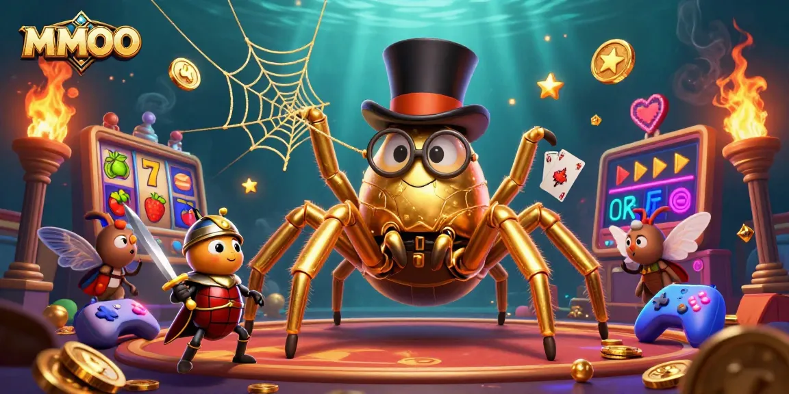 Engage with the thrilling MMOO casino world, where a golden tarantula weaves fortune for daring players.