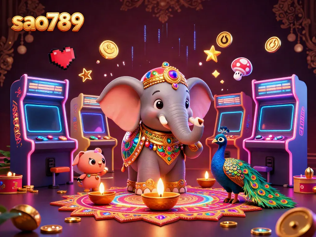 Experience thrilling gameplay with sao789's vibrant casino scene featuring rich decorations and dynamic game elements.