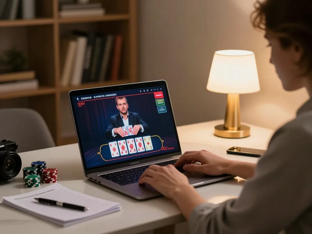 Engaging online blackjack experience at https://va88.ceo/ with cozy home setup and live dealer