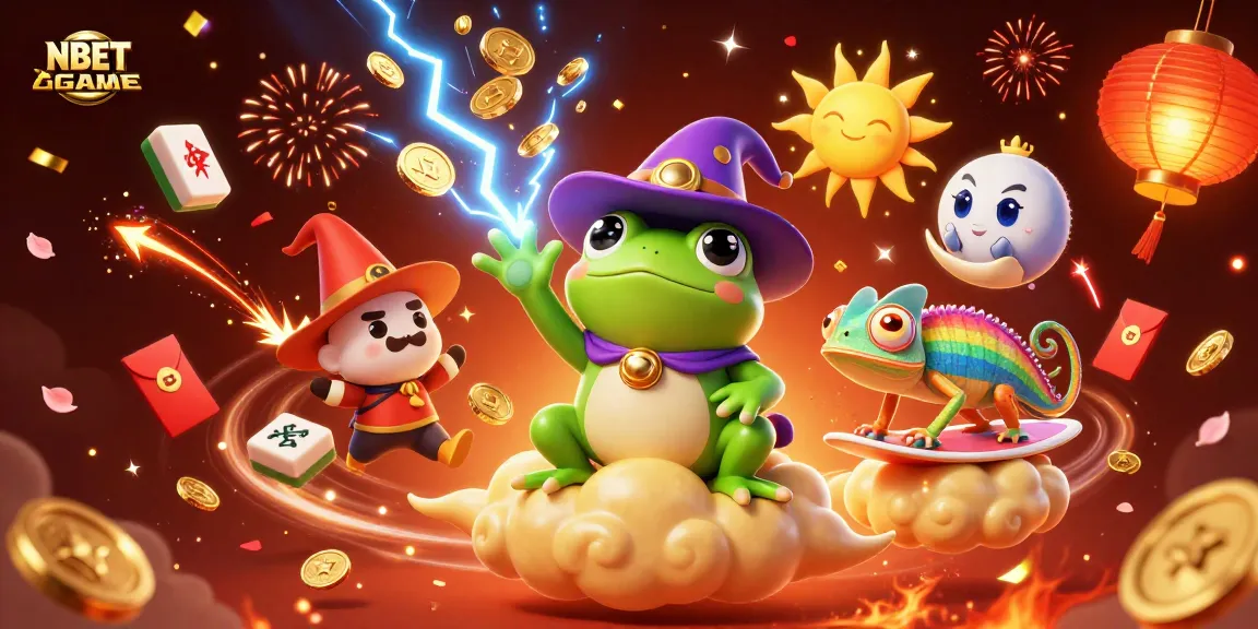Experience the thrill of NBET GAME with dynamic golden coins and vibrant casino elements.