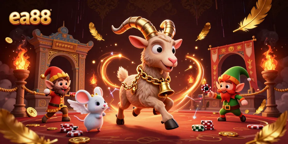 Experience thrilling casino gameplay at ea88 with mischievous characters and festive elements.