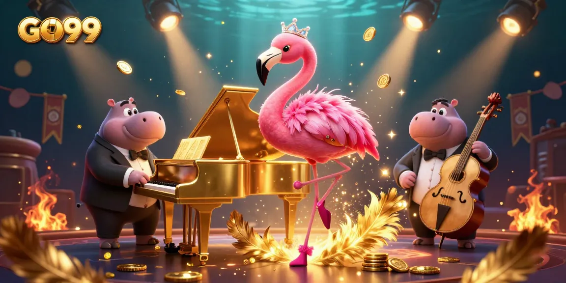 Experience GO99 immersive gaming with this vibrant casino illustration featuring dynamic characters.