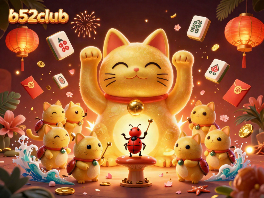 Experience vibrant gameplay action at b52club with interactive casino elements and a lucky cat theme.