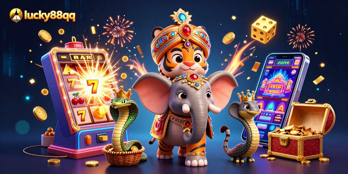 Spin big wins with lucky88qq's vibrant gaming scene full of action and excitement.