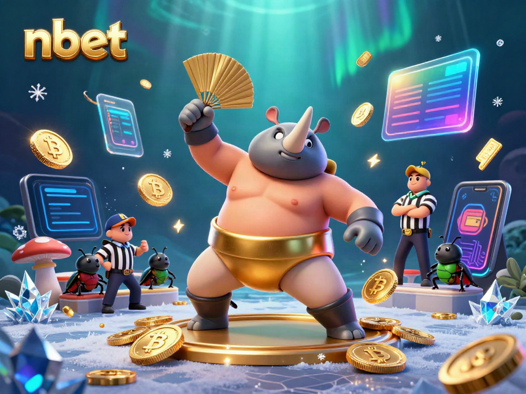 Experience the excitement of nbet with a dynamic cartoon battle scene of characters amidst golden coins.