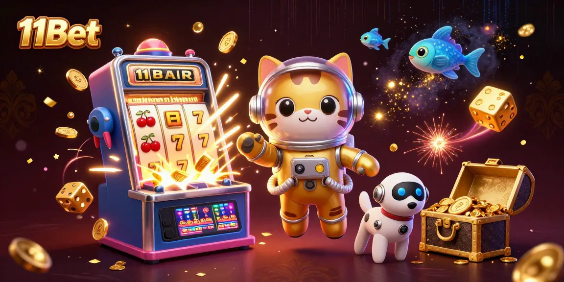 Win big at 11Bet with thrilling slot machines and dynamic casino games in a vibrant scene.