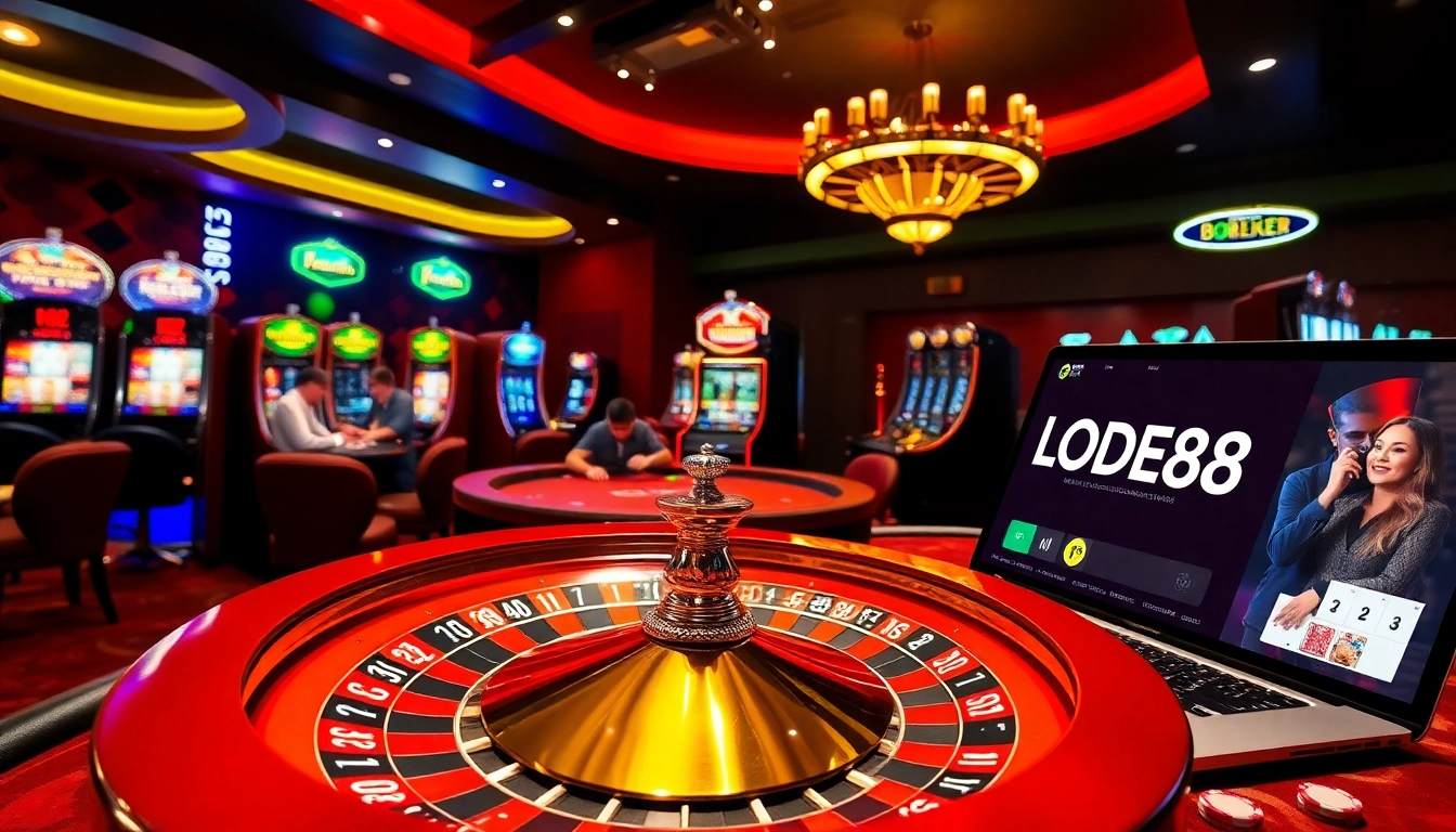 Experience thrilling gameplay at https://lode88.coach/ with vibrant casino visuals featuring roulette and poker.
