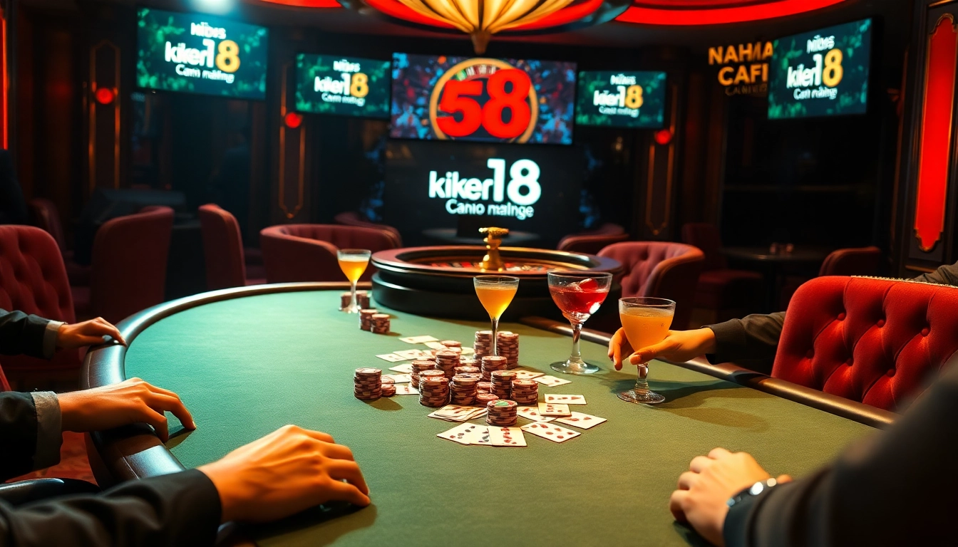 Engaging poker scene at a luxury casino representing nhà cái uy tín s8 with vibrant chips and cards.