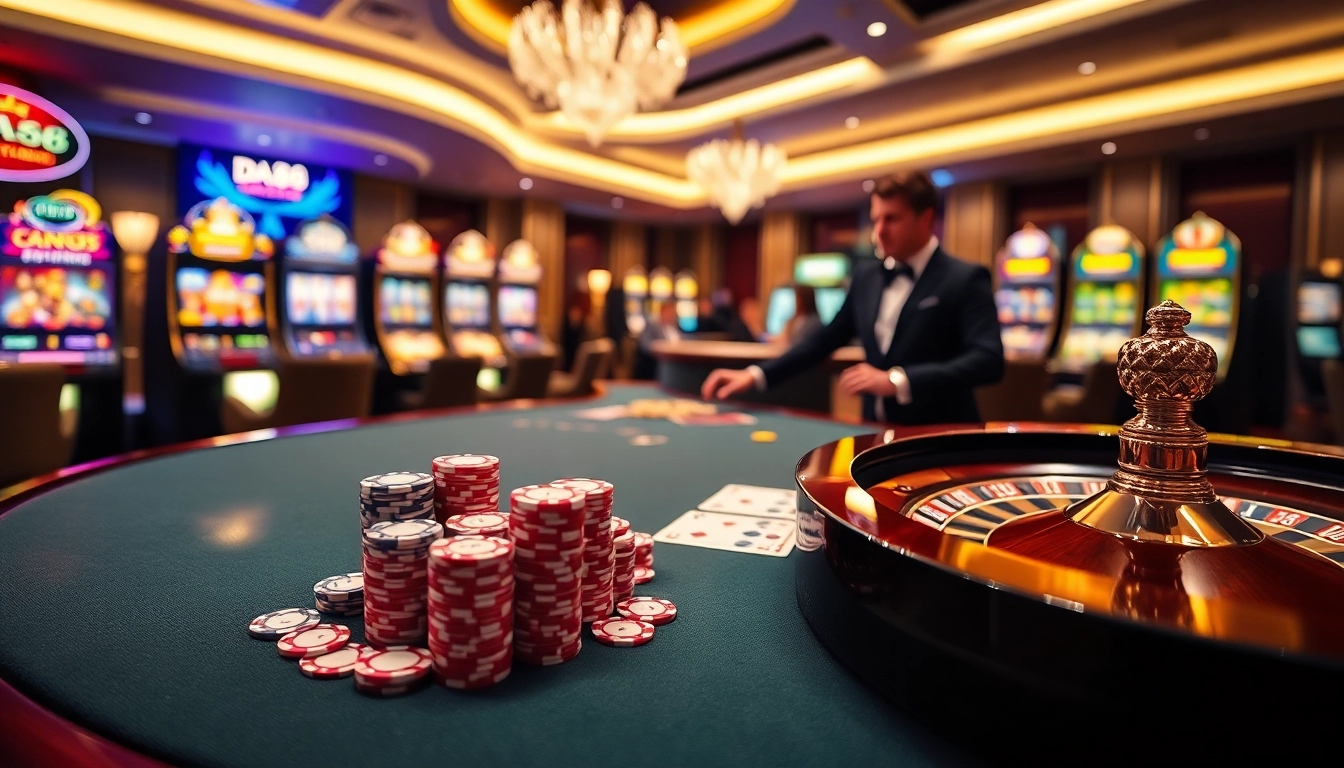 Experience the excitement of gambling at DA88 with an elegant casino table and attracting gaming elements.