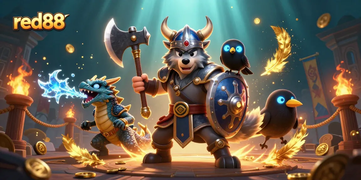 Engage with exciting red88 slots featuring bold Viking characters and an icy dragon, enhancing your gaming experience.