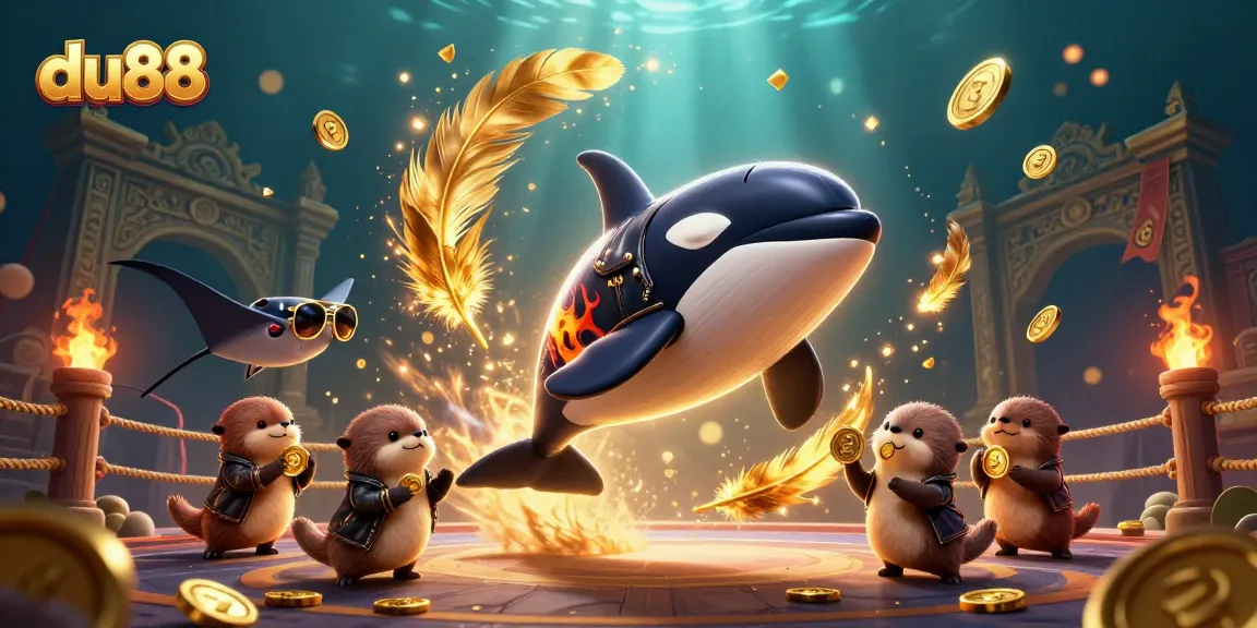 Engage with du88 for thrilling slots and jackpots surrounded by underwater characters.